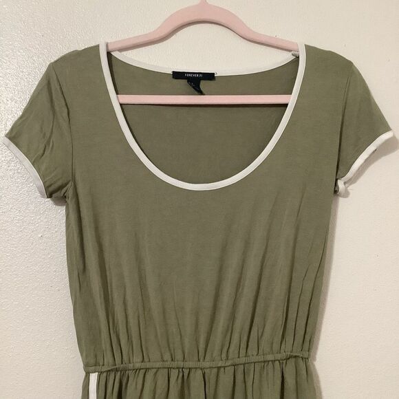 Forever 21 Olive Green Lightweight Slouchy Stretch Romper Small - Picture 4 of 14